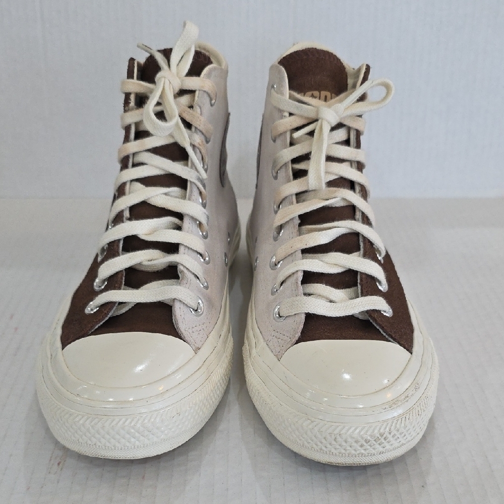 Converse Carhartt Leather All Star High-Tops in Brown/White Women's 8.5 Men 6.5 - Picture 7 of 13